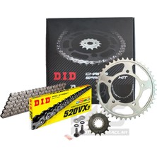 DID KTM DUKE 390 ZİNCİR DİŞLİ SETİ (2014-2020) X-RİNGLİ ZİNCİR (ÇELİK RENK)