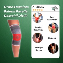 BGM Örme Fleksible Balenli Patella Destekli Dizlik Yüksek Kalite Balenli Örme Dizlik