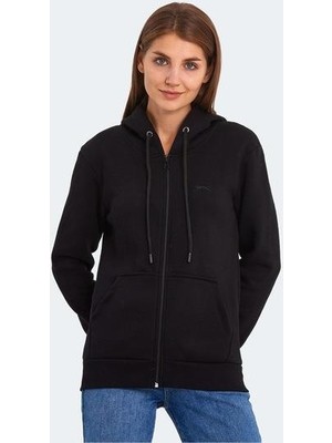 Slazenger Kadın Fermuarlı Sweatshirt Katya Siyah Fermuarlı Sweatshirt ST23WK081-500