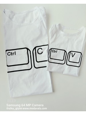 Modavals Ctrl C/ctrl V Baba Çocuk Tshirt Aile Kombin - Beyaz