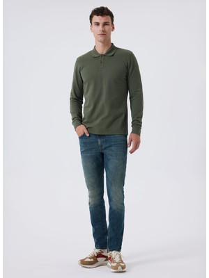 Lee Cooper Jeff Normal Bel Dar Kesim Çok Dar Paça Mavi Erkek Jean Pantolon