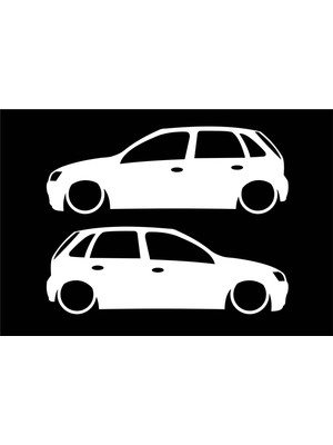 TSC Corsa C Basık Kelebek Cam Stickeri 2 Adet