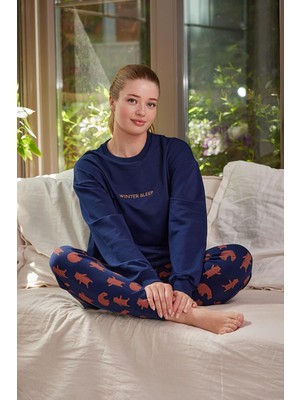 Zeyland Kadın Yazı Nakışlı Pijama Takımı