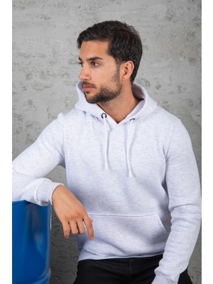 Four Man Erkek Standart Fit Içi Polarlı 3 Iplik Kapüşonlu Kanguru Cepli Pamuklu Sweatshirt