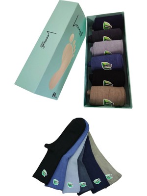 Leement Socks Çocuk 6 Çift Bambu Soket Çorap Dikişsiz Burun Orta Kalın