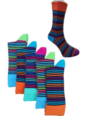 Leement Socks Unisex 5 Çift Renkli Pamuklu Çorap