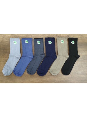 Leement Socks Çocuk 6 Çift Bambu Soket Çorap Dikişsiz Burun Orta Kalın