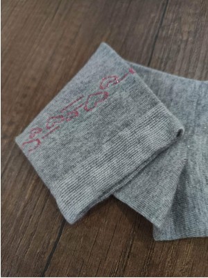 Leement Socks Kadın Dikişsiz 4 Çift Bambu Simli Desenli Soket Çorap