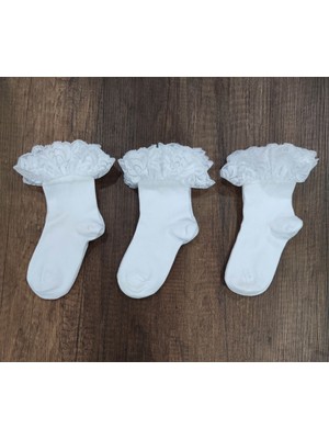 Leement Socks Kız Çocuk 6 Çift Aksesuarlı Dantelli Çorap Pamuklu