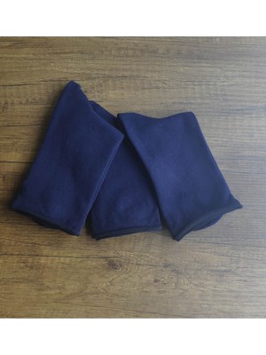 Leement Socks 3 Çift Lastiksiz Çorap Burun Dikişsiz Pamuklu Seri Lacivert