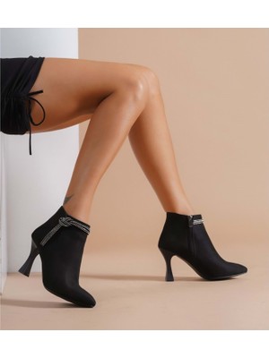 Kocamanlar Feles Püskül Taş Detaylı Bootie Klasik Kadın Bot