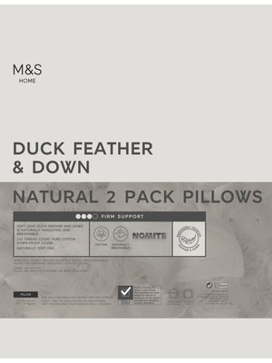 Marks & Spencer Saf Pamuklu 2'li Feather & Down Yastık