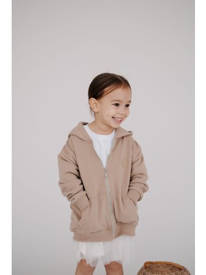 Babybek Collection Babybek Çocuk Oversize Unisex Vizon Hırka