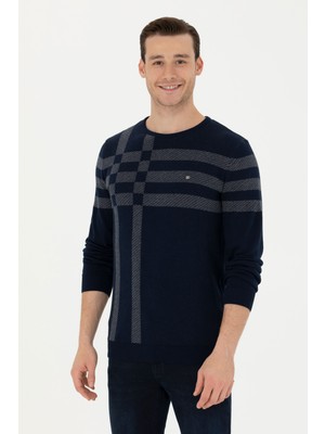 U.S. Polo Assn. Bisiklet Yaka Lacivert Erkek Kazak 1669798