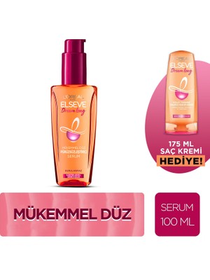 Elseve Dream Long 175 ml Mükemmel Düz Pürüzsüzleştirici Serum ve Saç Kremi Hediye Seti