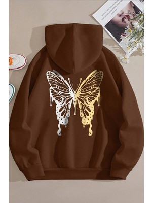 Only Trendwear  Unisex Butterfly Baskılı Sweatshirt