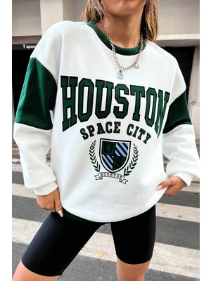 Only Trend Wear Houston Baskılı Kol Detaylı Oversize Sweatshirt