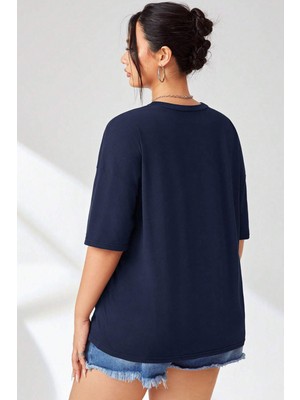 Only Trend Wear Büyük Beden Moonphases Baskılı Süper Oversize Tshirt