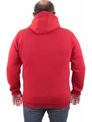 Moc Grande Mocgrande Büyük Beden Unisex Kapüşonlu 3ip Sweat 11701 Kırmızı