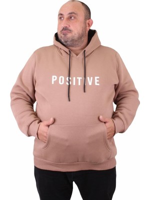 Moc Grande Mocgrande Erkek Büyük Beden Kapuşonlu Sweat Positive 23211 S.kahve