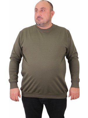 Moc Grande Mocgrande Büyük Beden Sıfır Yaka Classic Sweat 23216 Hakı