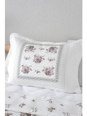 Örtüm Flower Tek Kişilik Kapitone Yatak Örtüsü Takımı - Lila