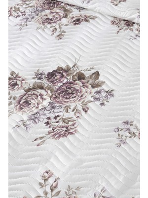 Örtüm Flower Tek Kişilik Kapitone Yatak Örtüsü Takımı - Lila