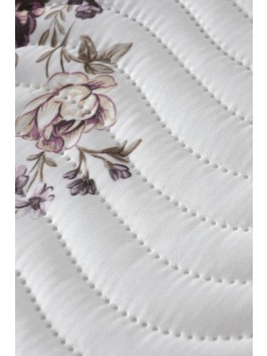 Örtüm Flower Tek Kişilik Kapitone Yatak Örtüsü Takımı - Lila