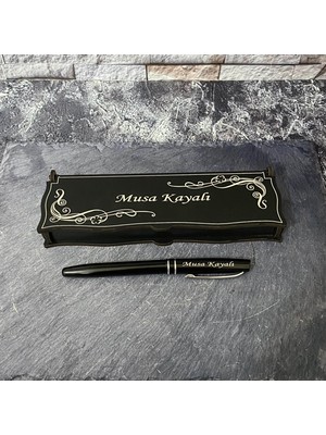 Sanat Hediyelik Öğretmenler Gününe Özel Metal Roller Kalem Isimli + Ahşap Kutu / Öğretmen / Hediye/ 24 Kasım