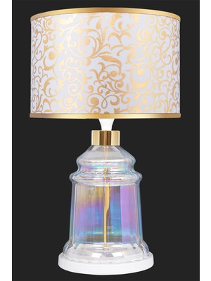 Minimal Royce White Glossy Shine Cam Abajur