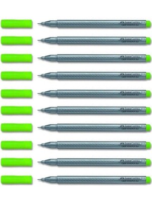 Faber-Castell Grip Fineliner 0.4 Uç Keçeli Kalem Açık Açık Yeşil 10 Adet