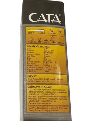 Cata CT-4084 8W 3200K (Günışığı) E14 Duylu LED Kıvrık Buji Ampul (4 Adet)