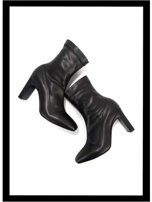 Bambi Siyah Streç  Kadın Bot & Bootie K02397068317