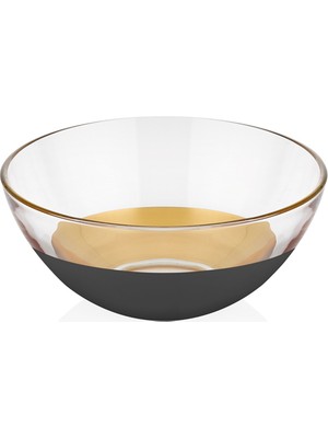 Decorium Vision Black 24 Ayar Altın Yaldızlı 17 cm Cam Kase 9-01070062