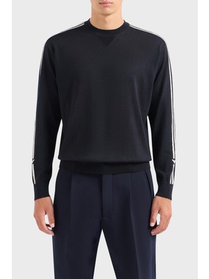 Emporio Armani % 100 Yün Regular Fit Bisiklet Yaka Kazak Erkek Kazak 6R1MXG 1mngz F985