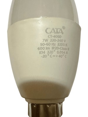 Cata CT-4080 7W 3200K (Günışığı) E14 Duylu LED Kıvrık Buji Ampul (2 Adet)