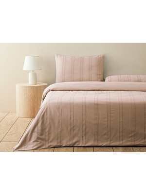 English Home Fancy Premium Soft Cotton Tek Kişilik Nevresim Takımı 160 x 220 cm Gül Kurusu