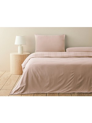 English Home Fancy Premium Soft Cotton Tek Kişilik Nevresim Takımı 160 x 220 cm Gül Kurusu