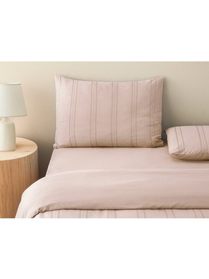 English Home Fancy Premium Soft Cotton Tek Kişilik Nevresim Takımı 160 x 220 cm Gül Kurusu