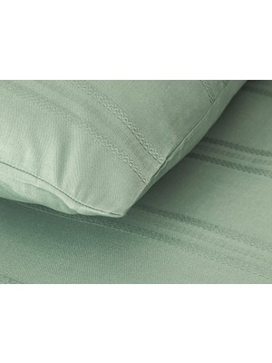 English Home Fancy Premium Soft Cotton Tek Kişilik Nevresim Takımı 160X220 cm Seledon