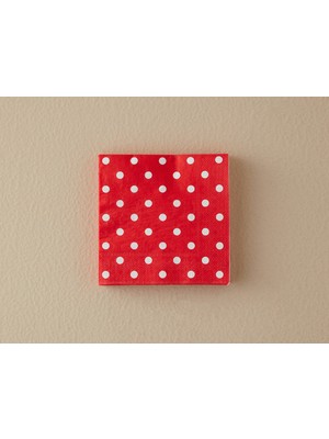 English Home Yılbaşı Christmas Dots Kağıt 20'li Kağıt Peçete 33X33 cm Kırmızı