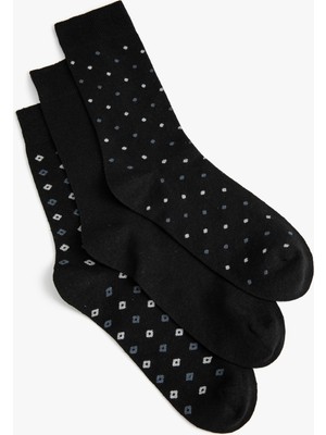 Koton 3'lü Soket Çorap Seti Geometrik Desenli