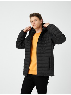 Koton Şişme Mont Mevsimlik Kapşonlu Fermuarlı Cep Detaylı