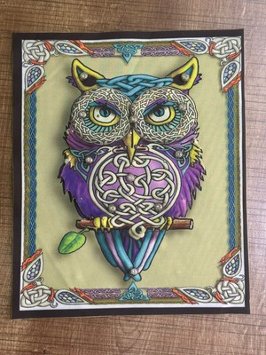 Gönülden Tasarım 22X19 cm 3 Boyutlu Taş Işleme Otantik Etnik Baykuş Arma Yama Aplike