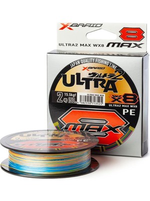 YGK X-Braid Ultra 2 Max 8x 300M Multicolor İp Misina Aşınmaya Dayanıklı