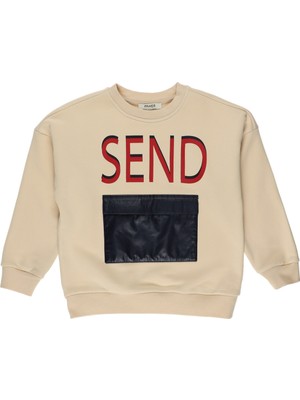 Panço Erkek Çocuk Cep Ve Baskı  Detaylı Sweatshirt