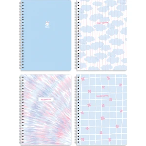 Matt Notebook A5 Spiralli Okul Defteri 80 Yaprak 4'lü Set - Çizgili
