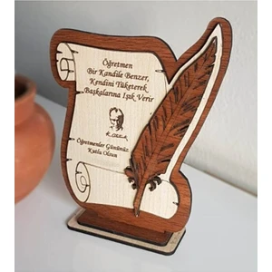 Ahşap Plaket Öğretmenler Günü Hediyesi