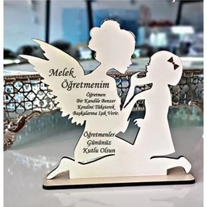 Melek Öğretmenim Hediye Plaket Melek Anne Çocuk Şeklinde Öğretmenler Günü Hediyesi