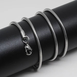 3 Mm. Gri Çelik Erkek Bileklik Zincir Takım EU35
